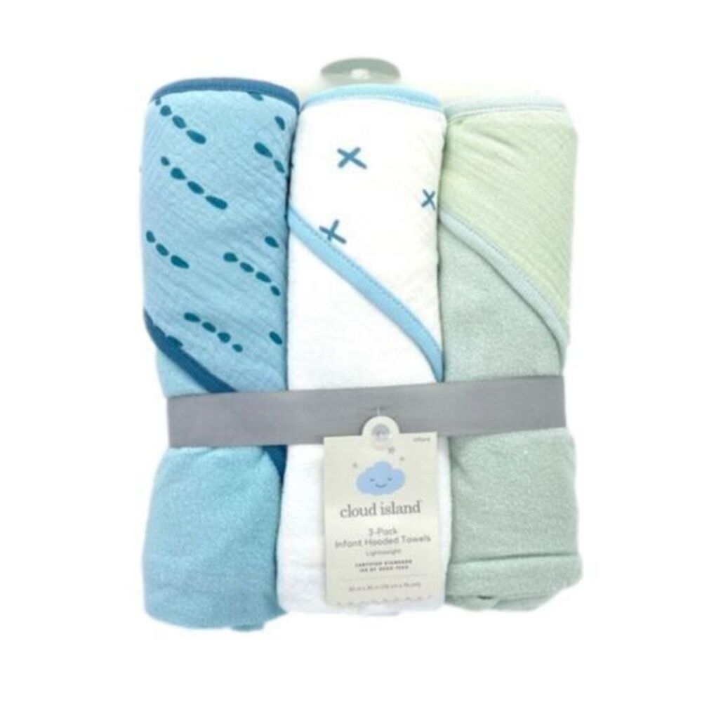 Baby Hooded Blanket Bath Towels 3 Pack New